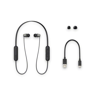 Ausinės Sony WI-C310, Belaidės, Juodos
