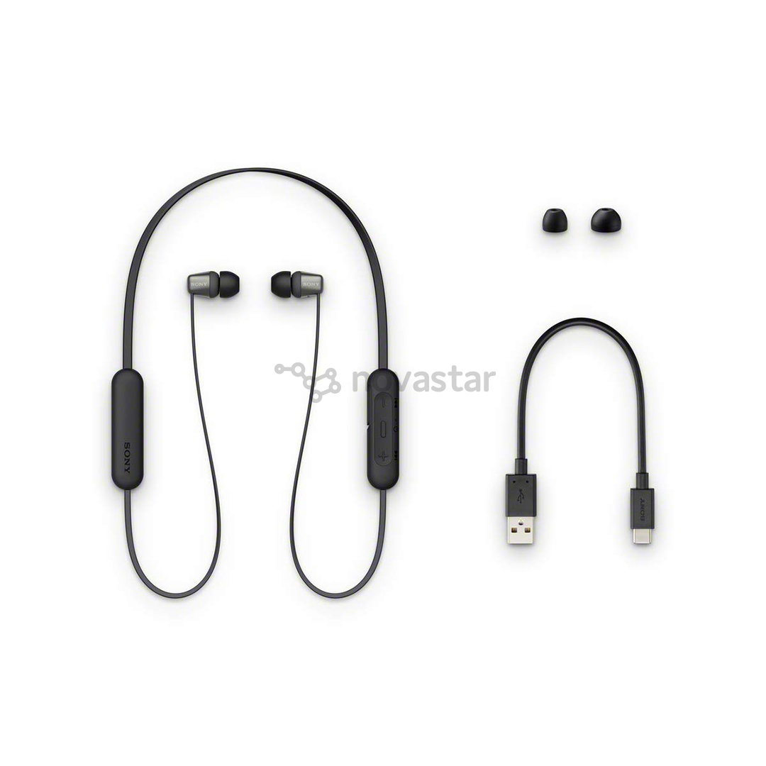 Ausinės Sony WI-C310, Belaidės, Juodos