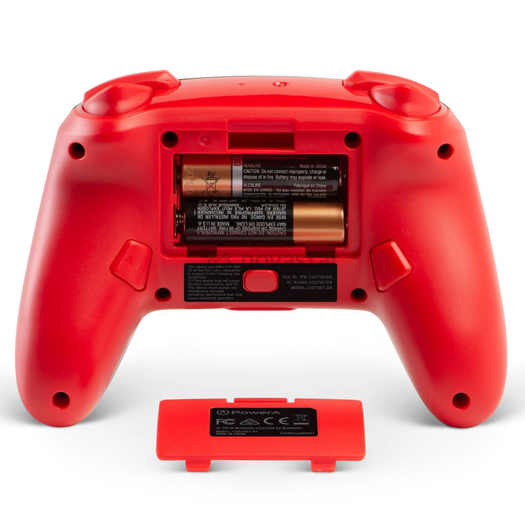 Žaidimų pultelis PowerA Nintendo Switch Enhanced, Juodas/Raudonas, Belaidis