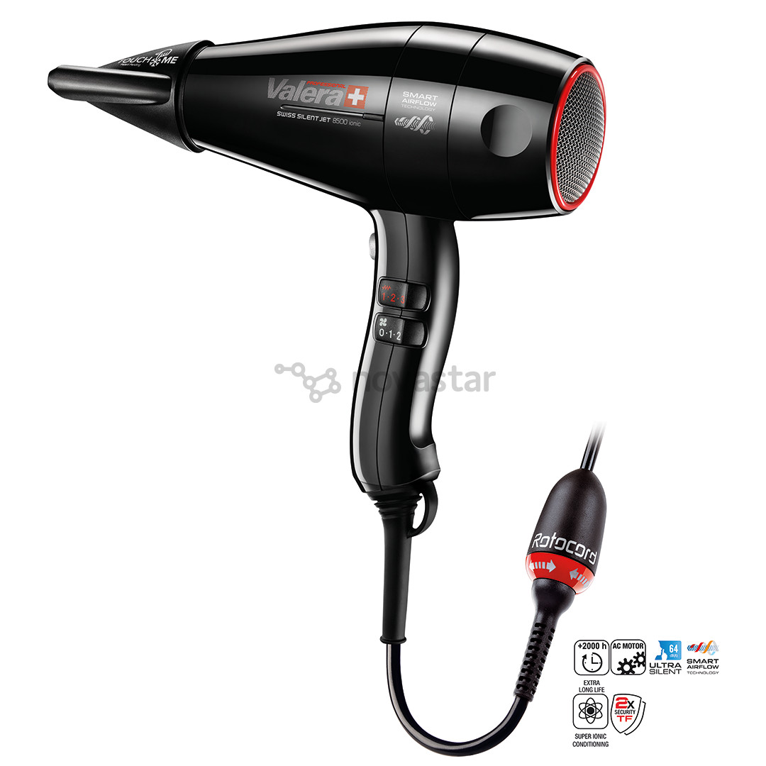 Valera Swiss Silent Jet 8500 Ionic TF, 2000 W, juodas - Plaukų džiovintuvas