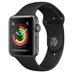 Išmanusis laikrodis Apple Watch Series 3 GPS, 42mm, Space Grey Aluminium Case, Black