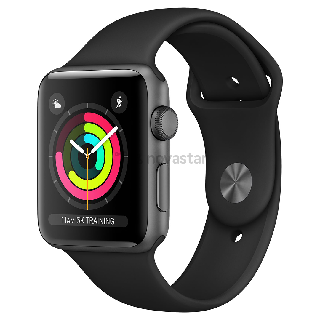 Išmanusis laikrodis Apple Watch Series 3 GPS, 42mm, Space Grey Aluminium Case, Black