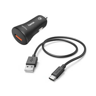 Automobilinis įkroviklis Hama USB-C, QC 3.0 00183231