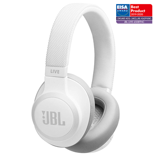 Ausinės JBL LIVE 650BTNC, belaidės, Baltos