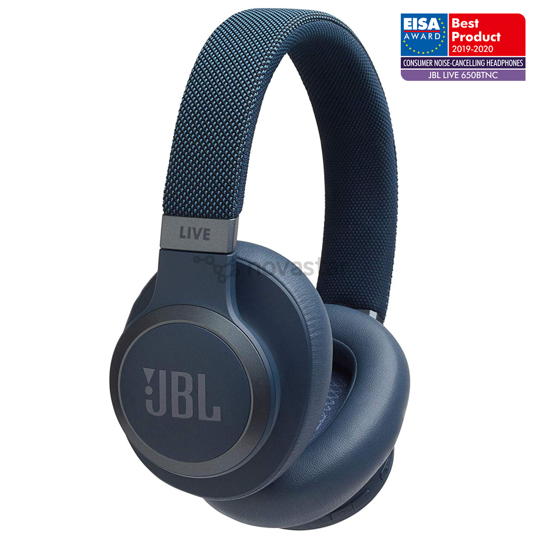 Ausinės JBL LIVE 650BTNC, belaidės, Mėlynos