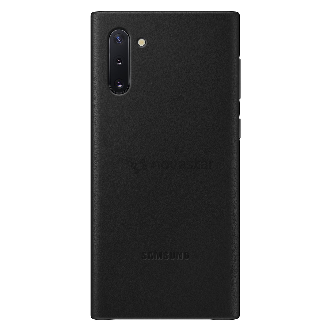 Dėklas Samsung Galaxy Note 10, Odinis, Juodas