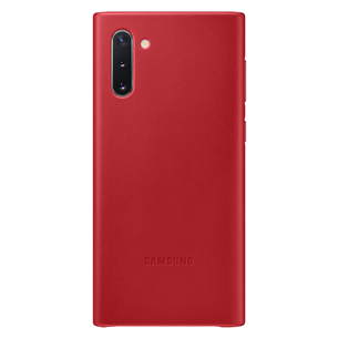 Dėklas Samsung Galaxy Note 10, Odinis, Raudonas