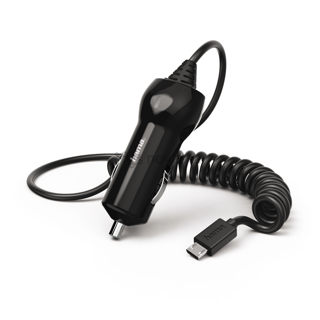 Automobilinis įkroviklis Hama USB Micro, 1.2A, 1m