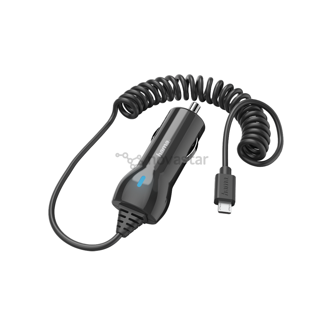 Automobilinis įkroviklis Hama USB Micro, 1.2A, 1m