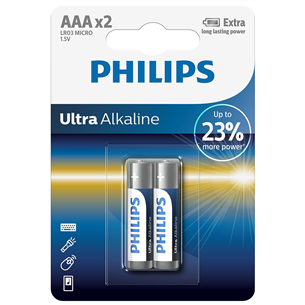 Elementai Philips Ultra Alkaline AAA 2 LR03E2B/10