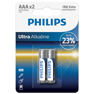 Philips Ultra Alkaline, AAA, 2 шт. - Батарейки