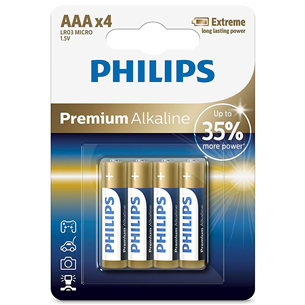 Philips Premium Alkaline, AAA, 4 pcs - Battery