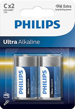 Philips Ultra Alkaline, LR14E, C2, 2 шт. - Батарейки