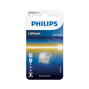 Philips Lithium, CR1632, 3V - Battery