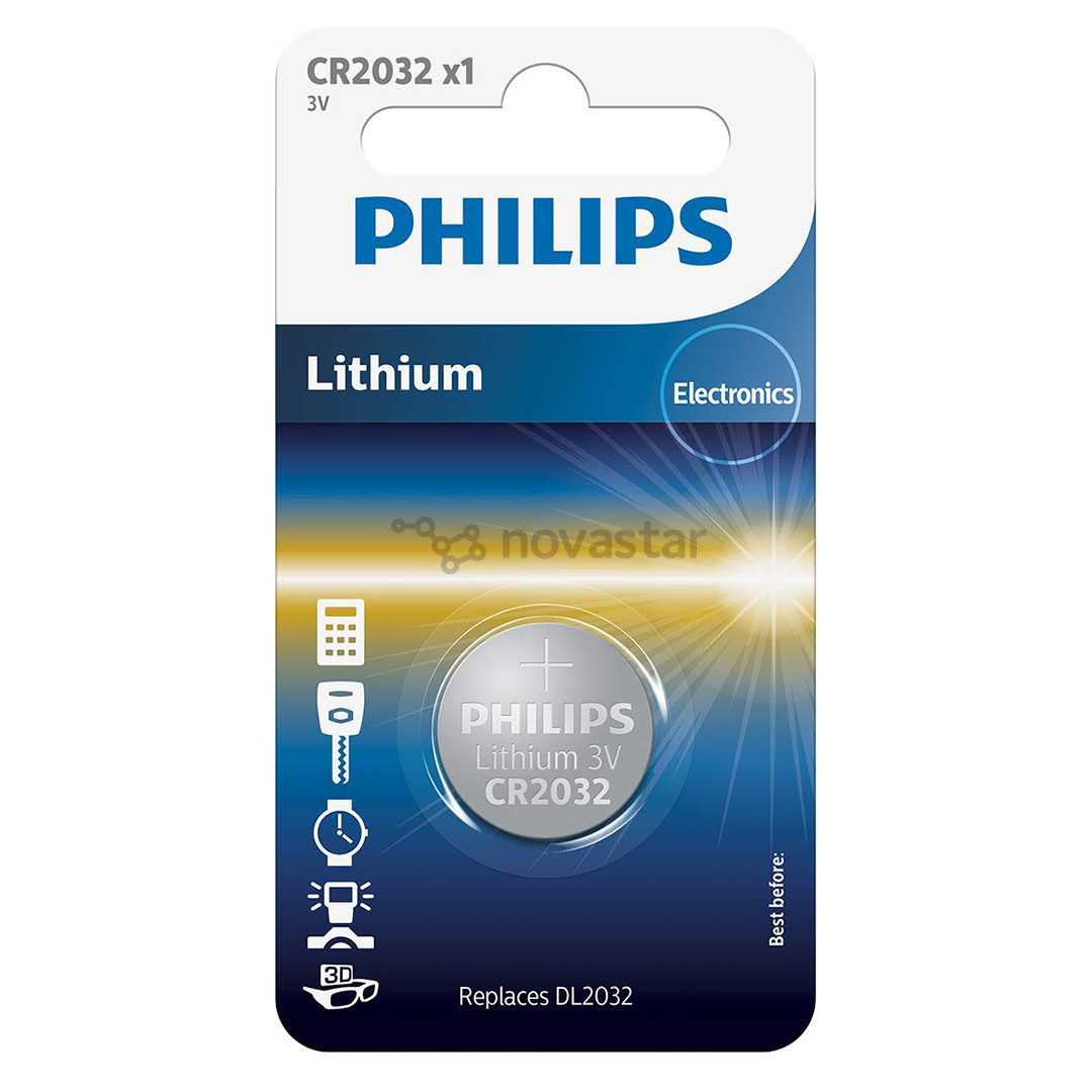 Philips Lithium, CR2032, 3V - Battery