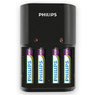 Įkroviklis Philips + 4 x AAA 800 mAh SCB1450NB/12