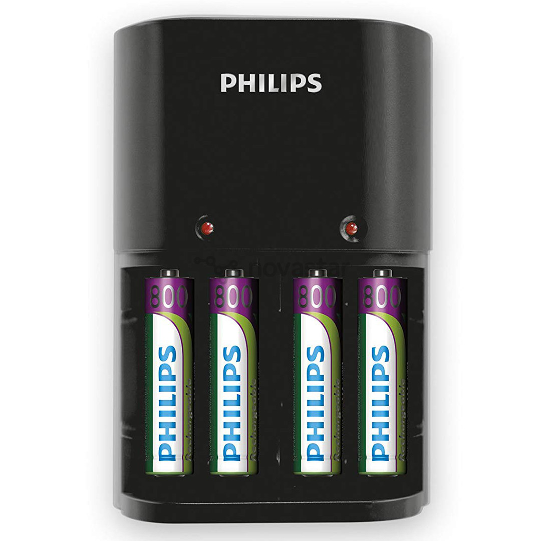 Philips, 4 x AAA, 800 мАч - Зарядное устройство + батарейки