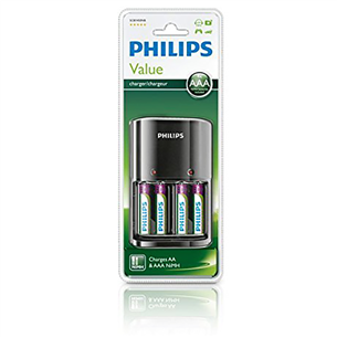 Įkroviklis Philips + 4 x AAA 800 mAh