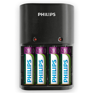 Philips Multilife, 4 x AA, 2100 мАч - Зарядное устройство + батарейки