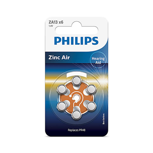Philips Zinc Air, ZA13/PR48, 1,4 В, 6 шт. - Батарейки