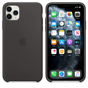 Dėkliukas Apple iPhone 11 Pro Max, Silikoninis, Juodas, MX002ZM/A