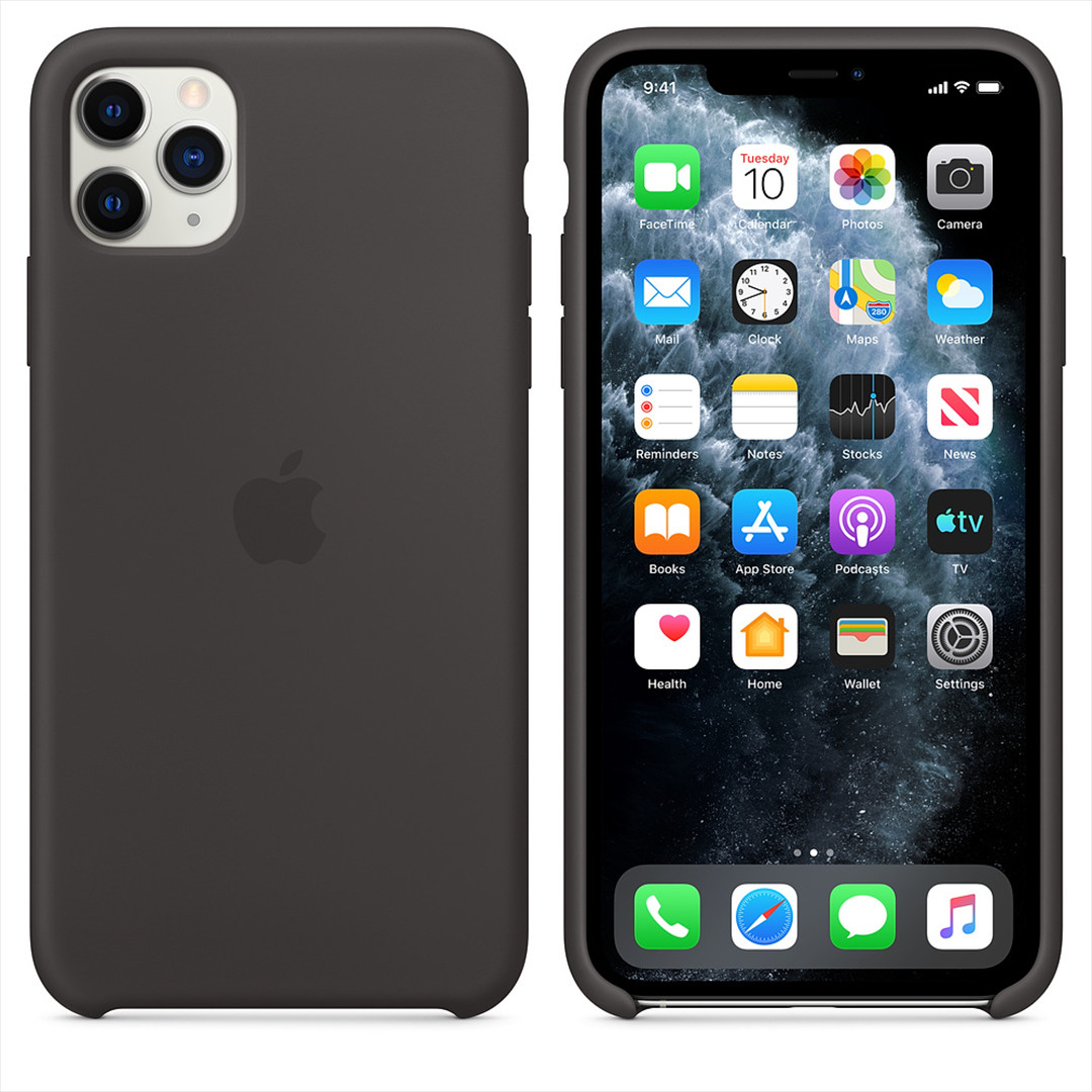 Dėkliukas Apple iPhone 11 Pro Max, Silikoninis, Juodas, MX002ZM/A