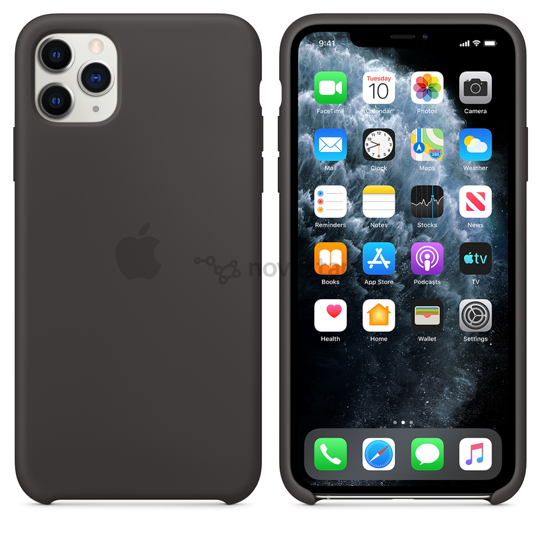 Dėkliukas Apple iPhone 11 Pro Max, Silikoninis, Juodas, MX002ZM/A