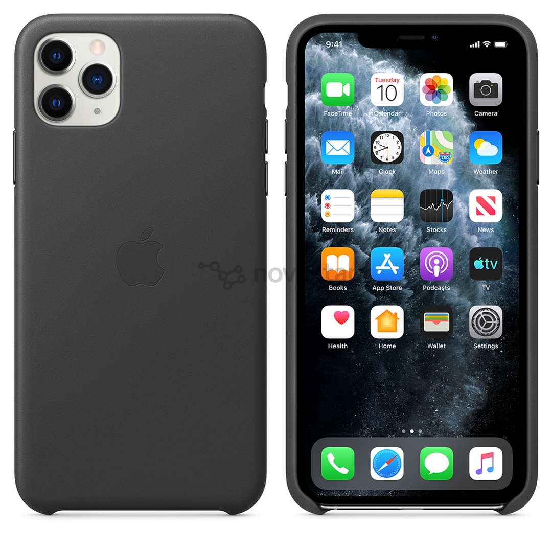 Dėkliukas Apple iPhone 11 Pro Max, Odinis, Juodas, MX0E2ZM/A