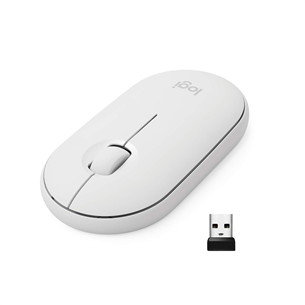 Belaidė pelė Logitech Pebble M350, Balta