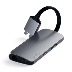 Satechi Multimedia Dual 4K HDMI, USB-C, grey - Hub