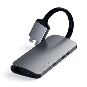 Satechi Multimedia Dual 4K HDMI, USB-C, серый - Хаб