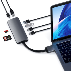 Satechi Multimedia Dual 4K HDMI, USB-C, grey - Hub