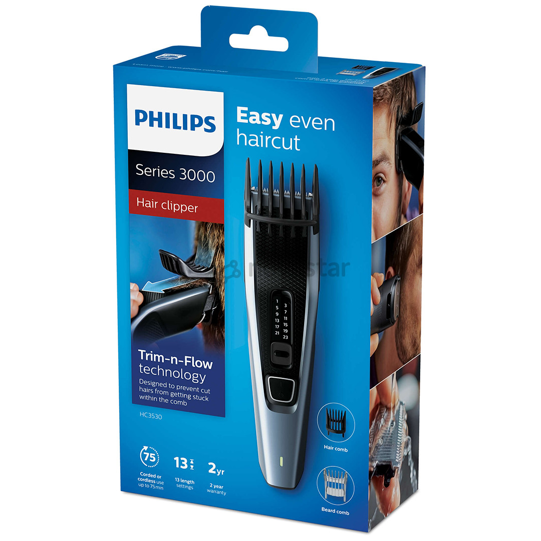 Philips 3000 Series, 0,5-23 мм, серый/черный - Машинка для стрижки волос