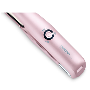Beurer, 160-200°C, розовый - Беспроводные щипцы для выпрямления волос