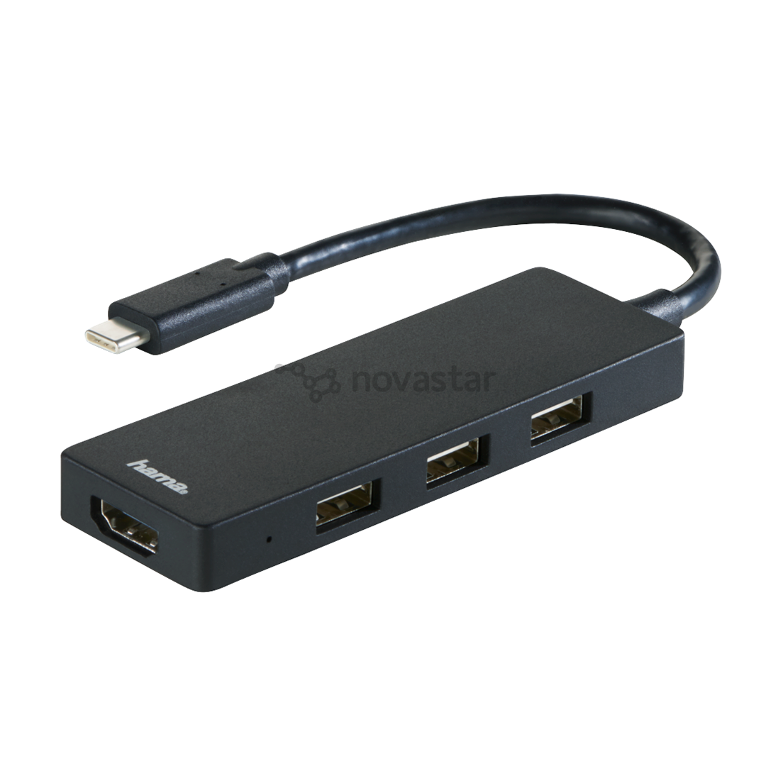 Adapteris  USB Hub Hama USB-C 3, USB 2.0,  HDMI