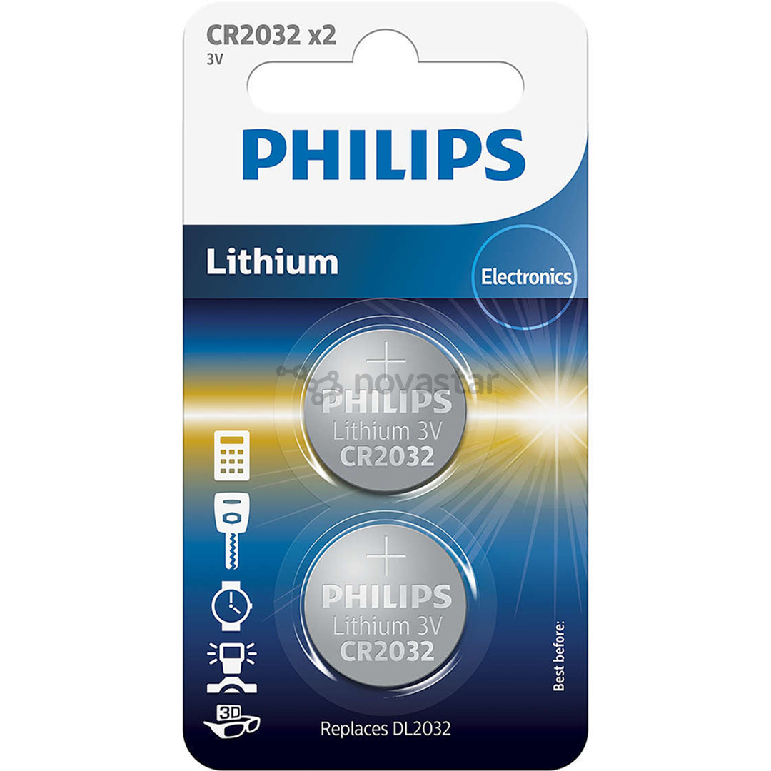 Philips Lithium, CR2032, 3 В, 2 шт. - Батарейки
