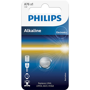 Philips Alkaline, LR44, 1.5V - Battery