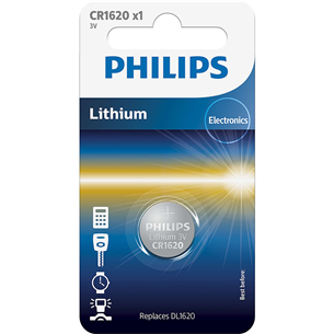 Philips Lithium, CR1620, 3V - Battery