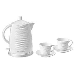 Concept, 1,5 л, белый - Чайник + 2 чашки