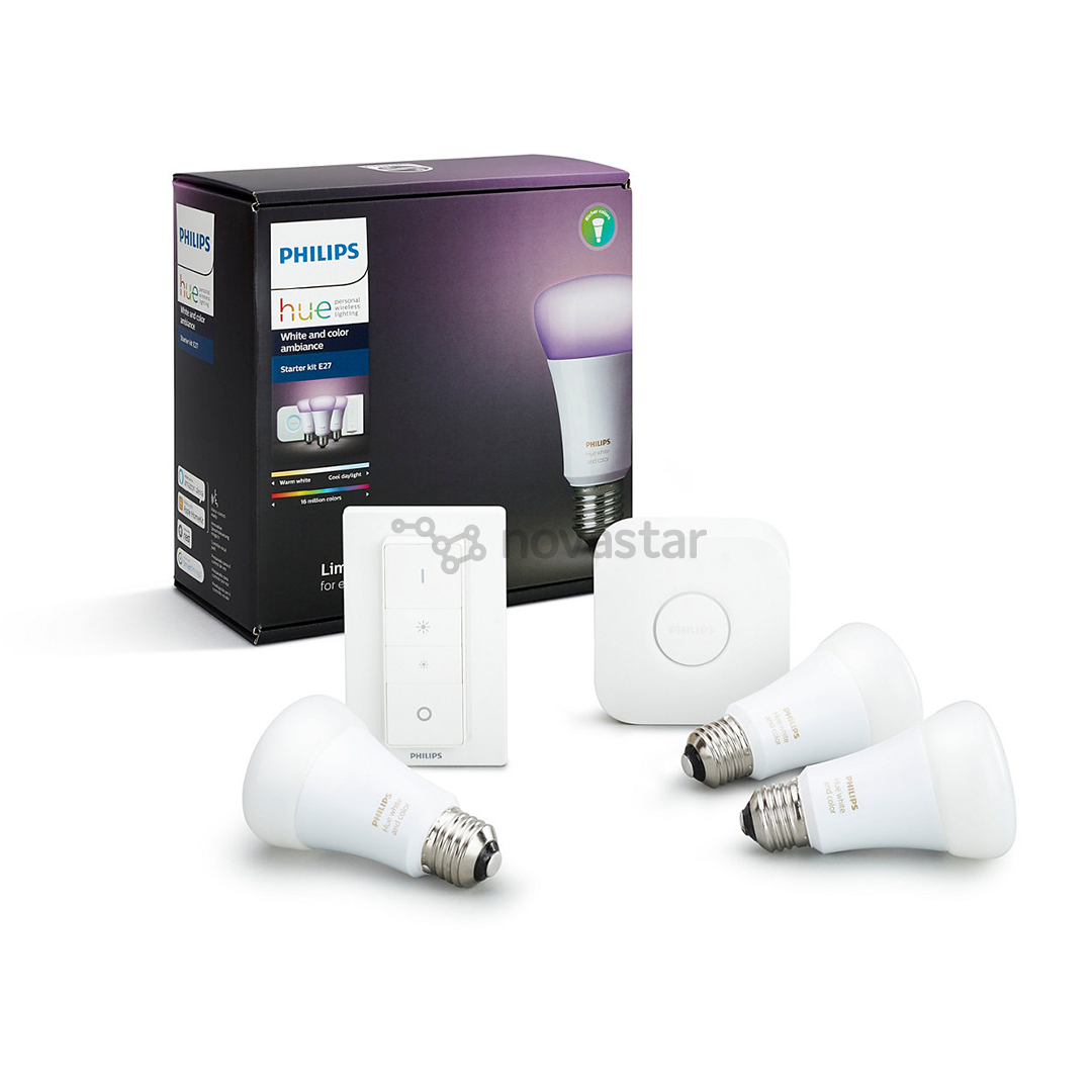 Rinkinys Philips Hue White and Color Ambience E27 x 3