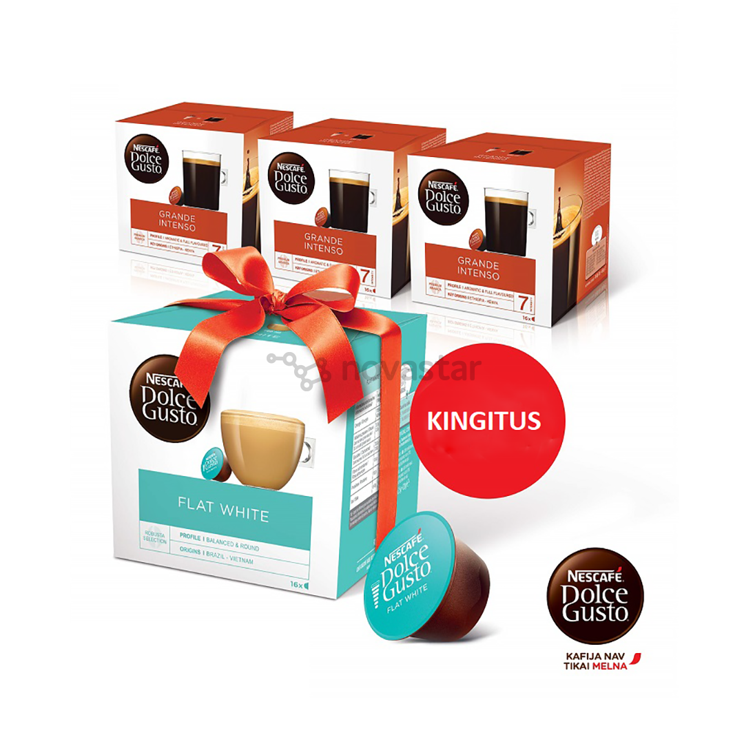 Kavos kapsulės Nescafe Dolce Gusto 3x Grande Intenso+Flat White