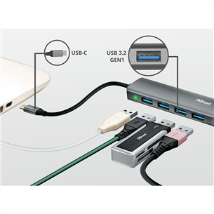 Šakotuvas Trust Halyx 4 USB-C/USB A3.2