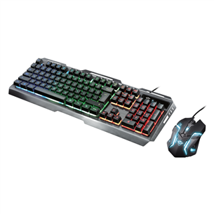 Klaviatūra + pelė Trust GXT 845 Tural Gaming Combo, US, Laidinės