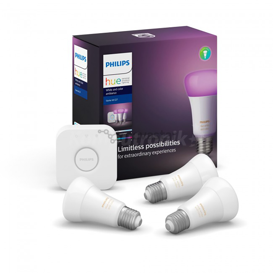 Rinkinys Philips Starter kit 3x E27+bridge, BT