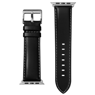 Dirželis Laut Oxford Apple Watch, 42mm, Odinis, Juodas