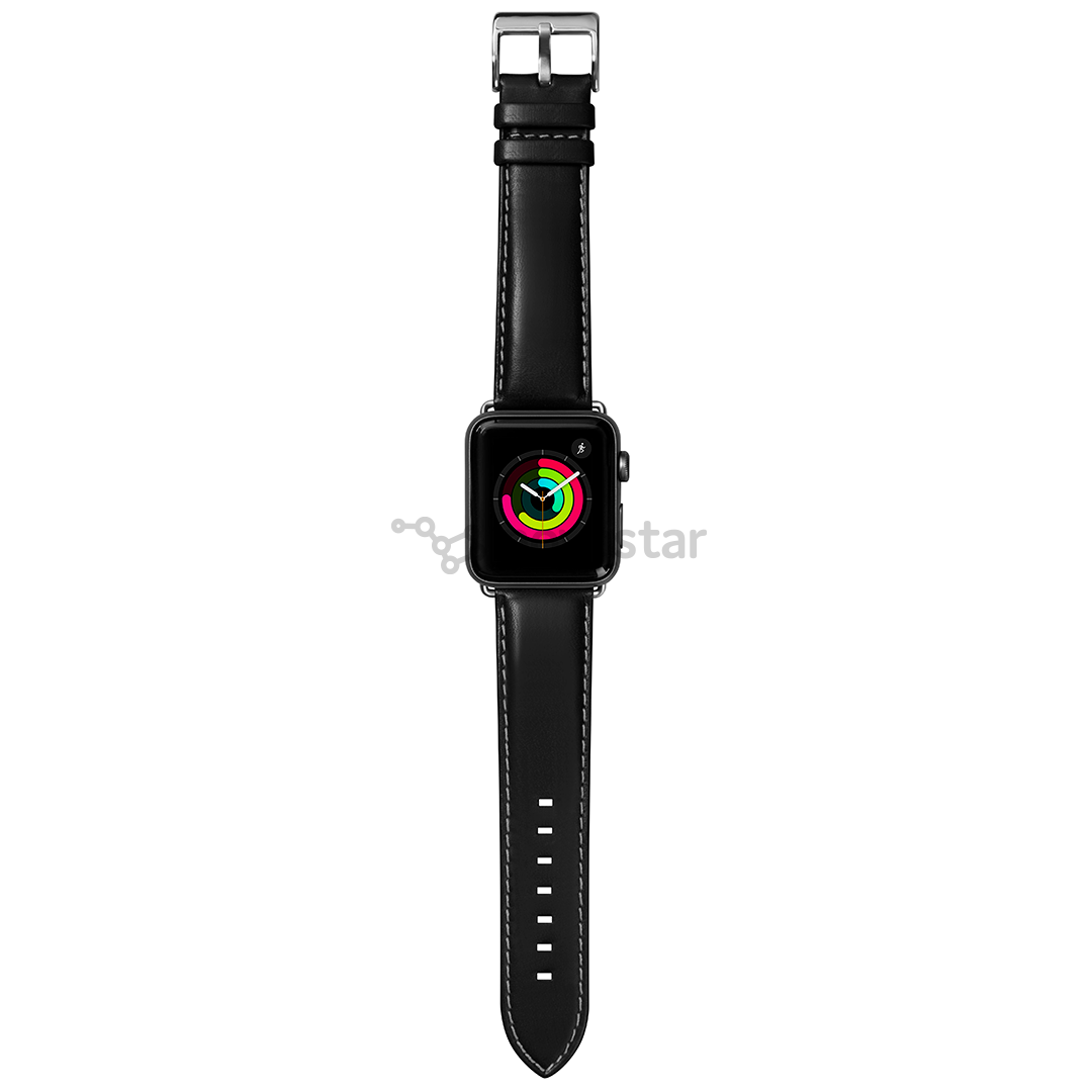 Dirželis Laut Oxford Apple Watch, 42mm, Odinis, Juodas