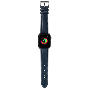 Dirželis Laut Oxford Apple Watch , Odinis, Mėlynas, 38mm