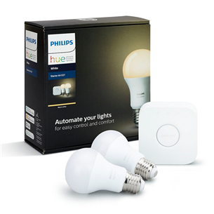 Philips Hue White, E27, 2 шт., белый - Стартовый комплект умных ламп