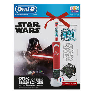 Elektrinis dantų šepetėlis Braun Oral-B Starwars + dėklas, D100STARWARSGP