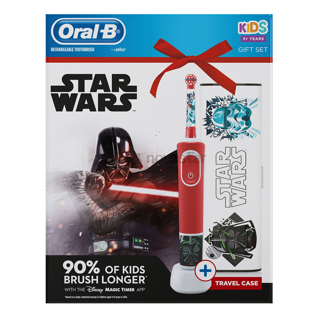 Elektrinis dantų šepetėlis Braun Oral-B Starwars + dėklas, D100STARWARSGP
